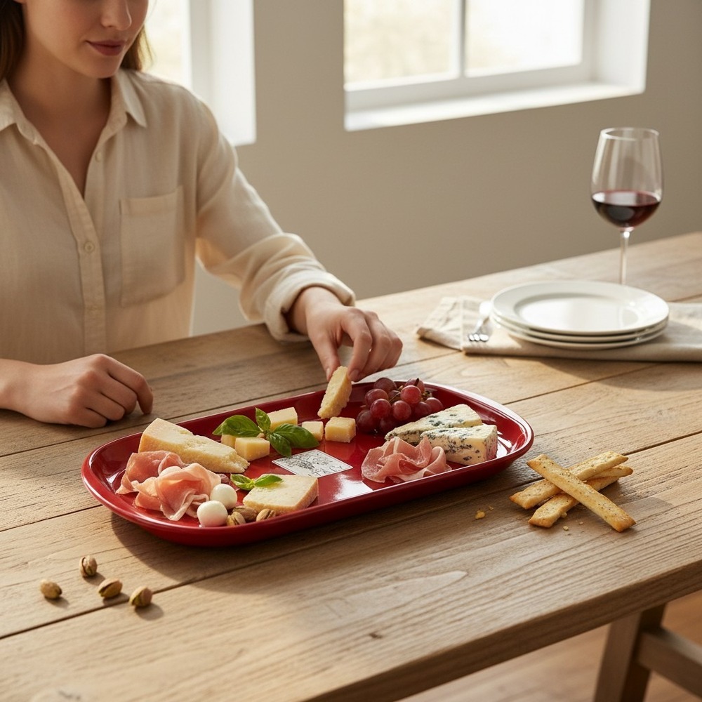 Maioliche Jessica Serving Tray Red NWT Italian Ceramic Appetizer